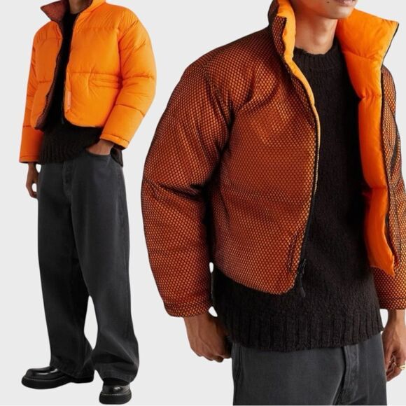 Sz S Connor McKnight ORANGE Reversible Quilted & Mesh Down Jacket NWOT$1275 MSRP - Picture 3 of 16